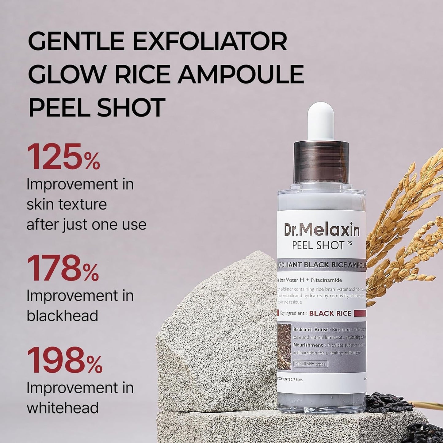 Natural Exfoliating Face Serum with Niacinamide & Rice Extract
