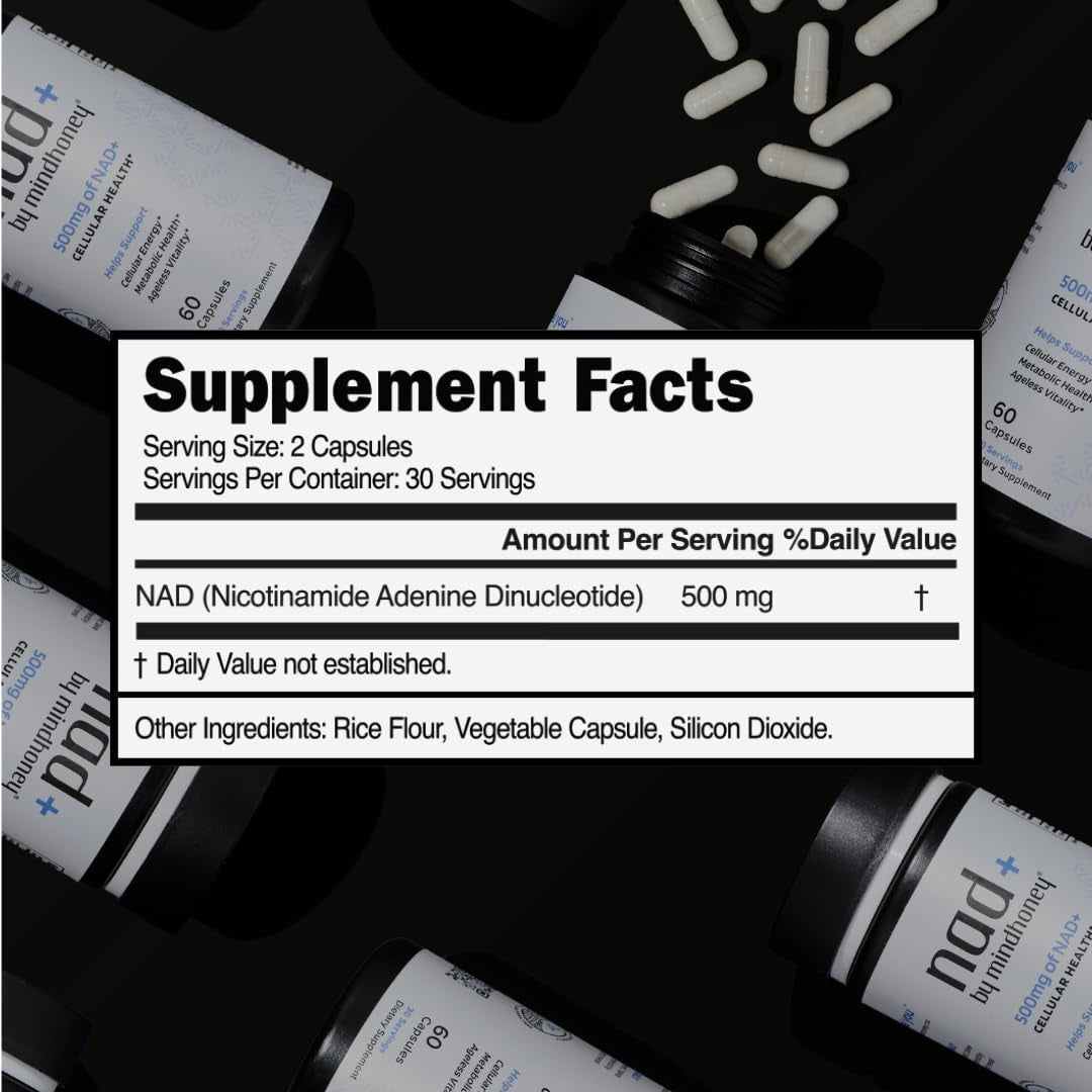 Brain Boost NAD Plus 60 Capsules - Energy Focus Supplement