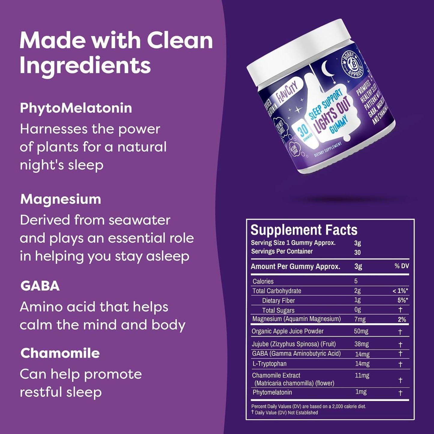 Natural Sleep Aid Gummies with Melatonin & Chamomile