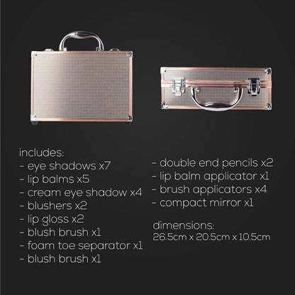 Ultimate 80pc Rose Gold Makeup Kit with Travel Case