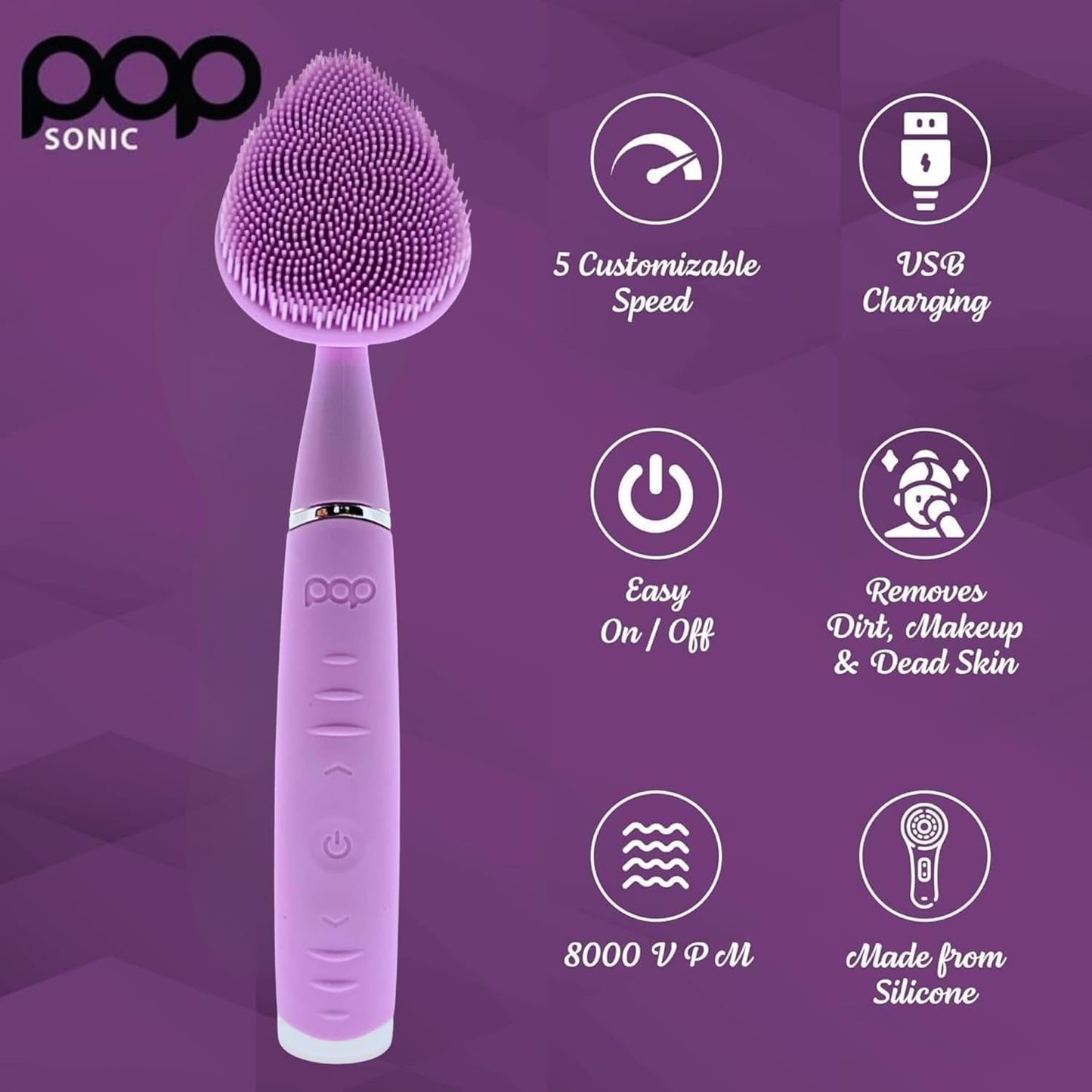 Gentle Sonic Face Cleanser with Soft Silicone Brush