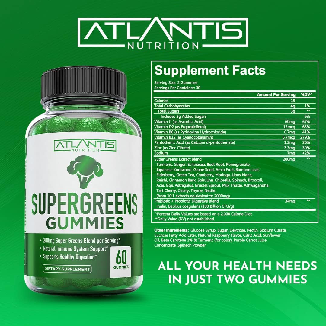 Delicious Greens Vitamin Gummies - 60 Count