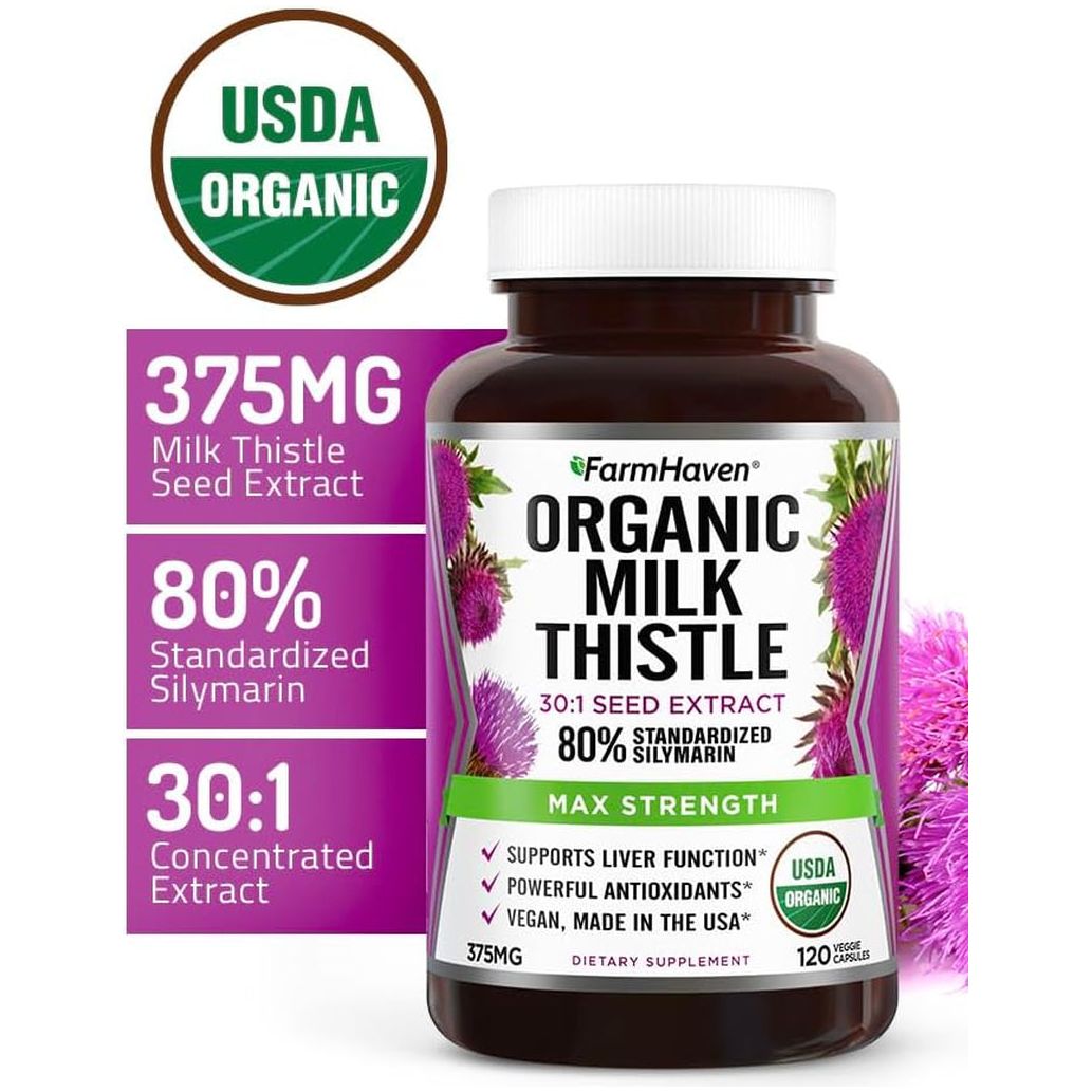 Natural Milk Thistle Supplement - 120 Capsules