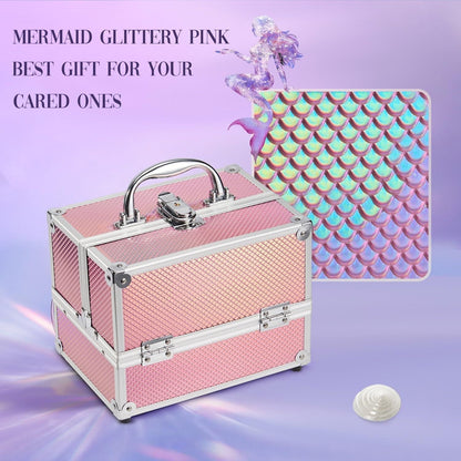 Glitter Pink 4 Tier Makeup Storage Case