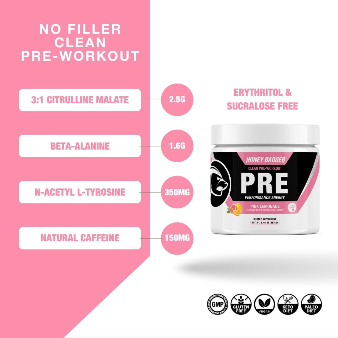 Natural Pink Lemonade Pre Workout Booster