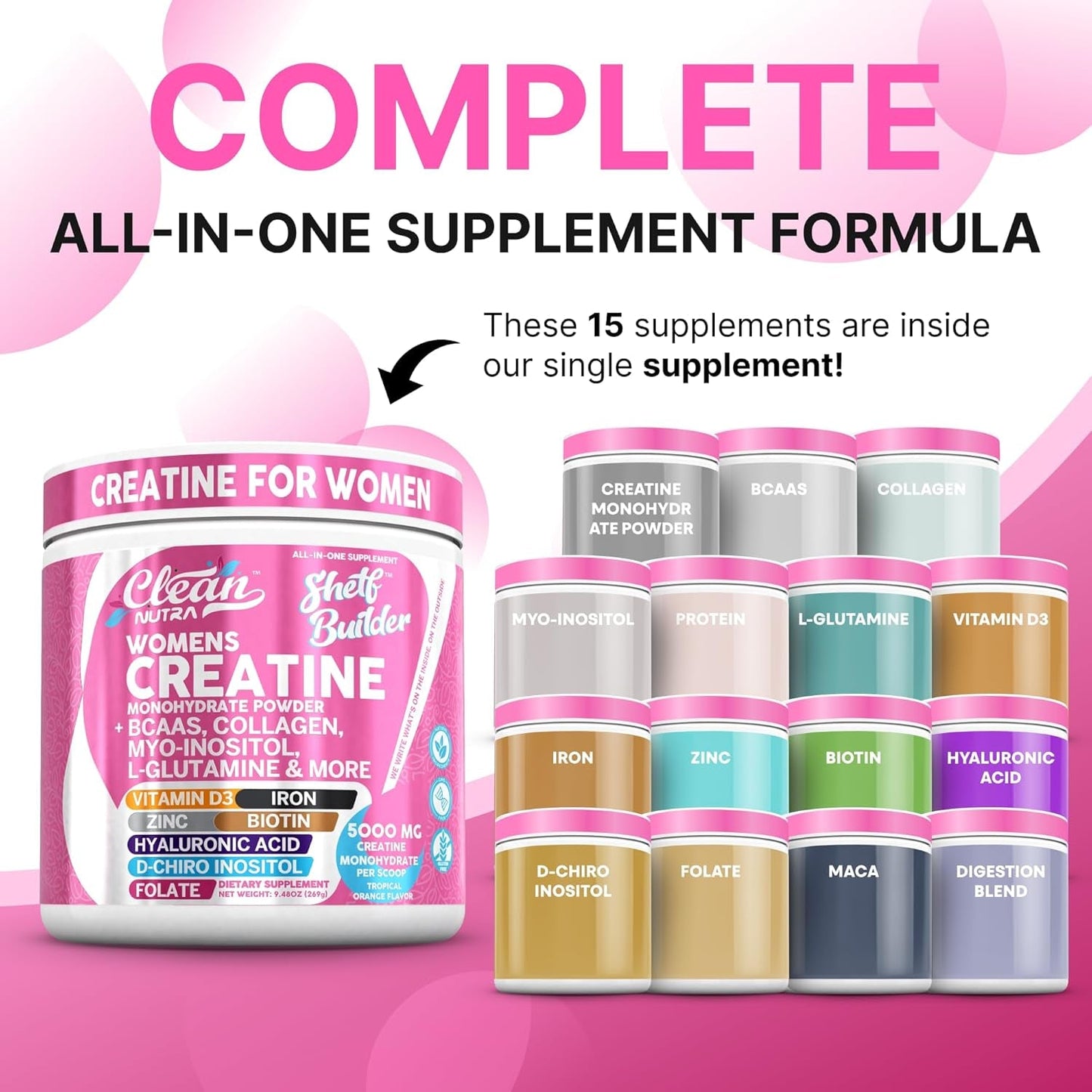 Premium Women's Creatine Supplement with Collagen & Vitamins