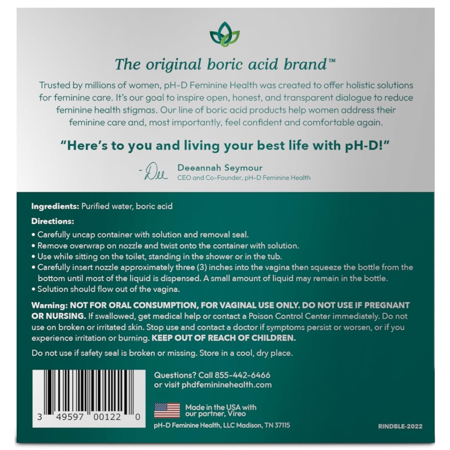 Natural Vaginal Health Rinse for Freshness & Odor Control