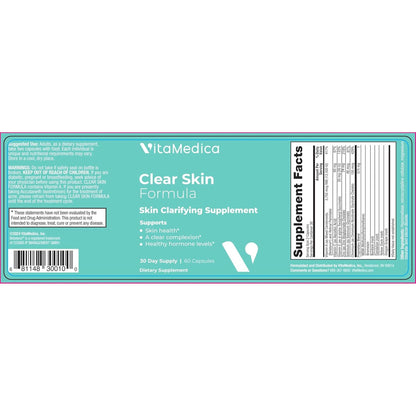 Natural Acne Relief Vitamins - 60 Vegan Capsules