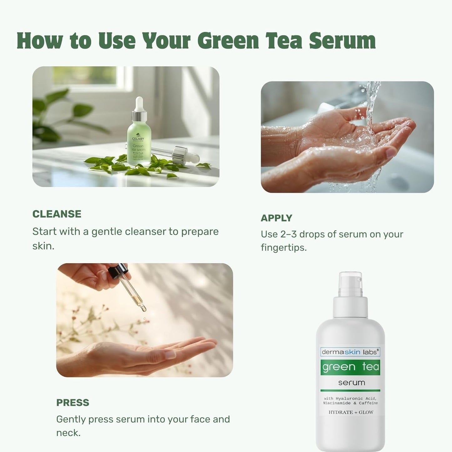 Natural Green Tea Face Serum Moisturize & Brighten