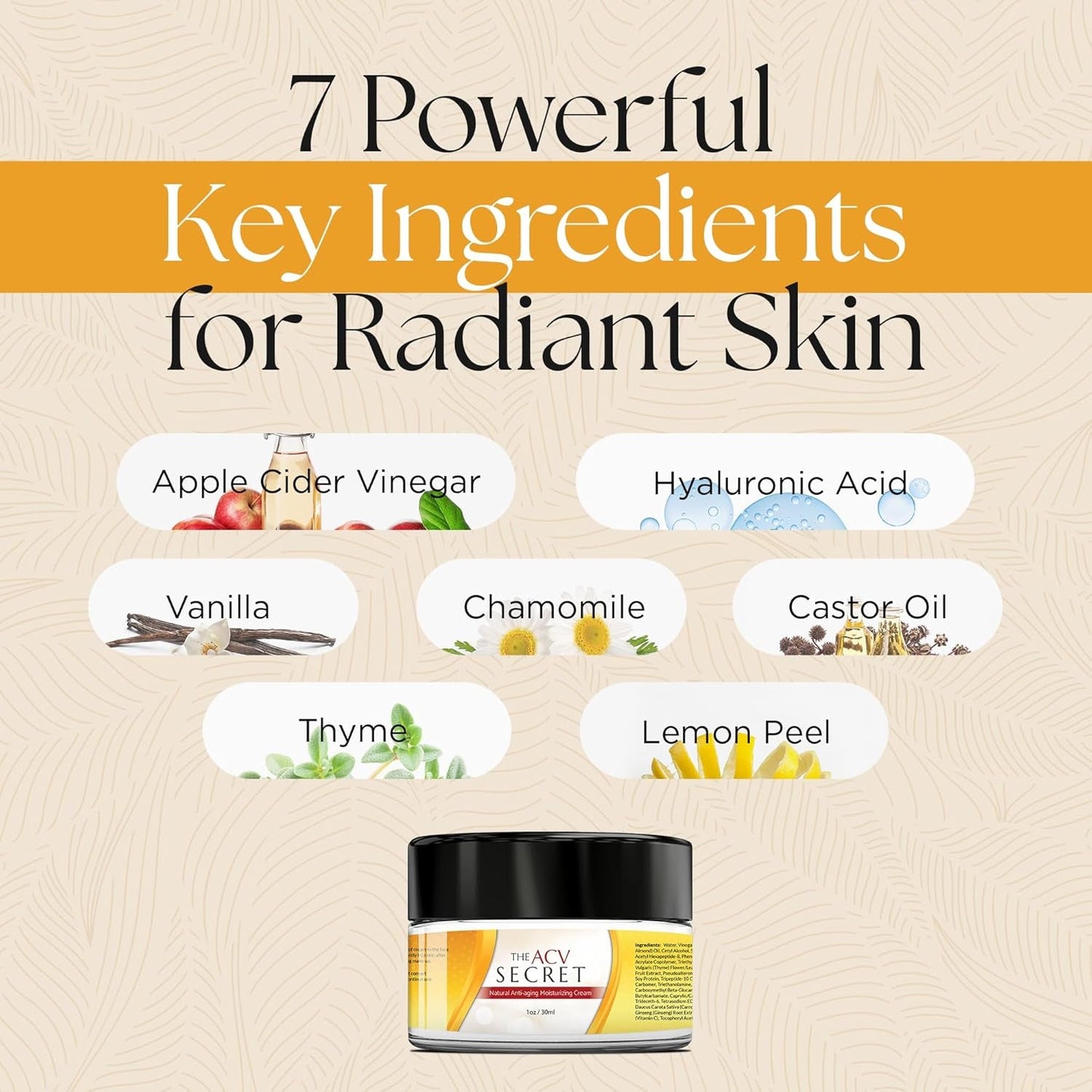 Natural Apple Cider Vinegar Facial Moisturizer 30ml