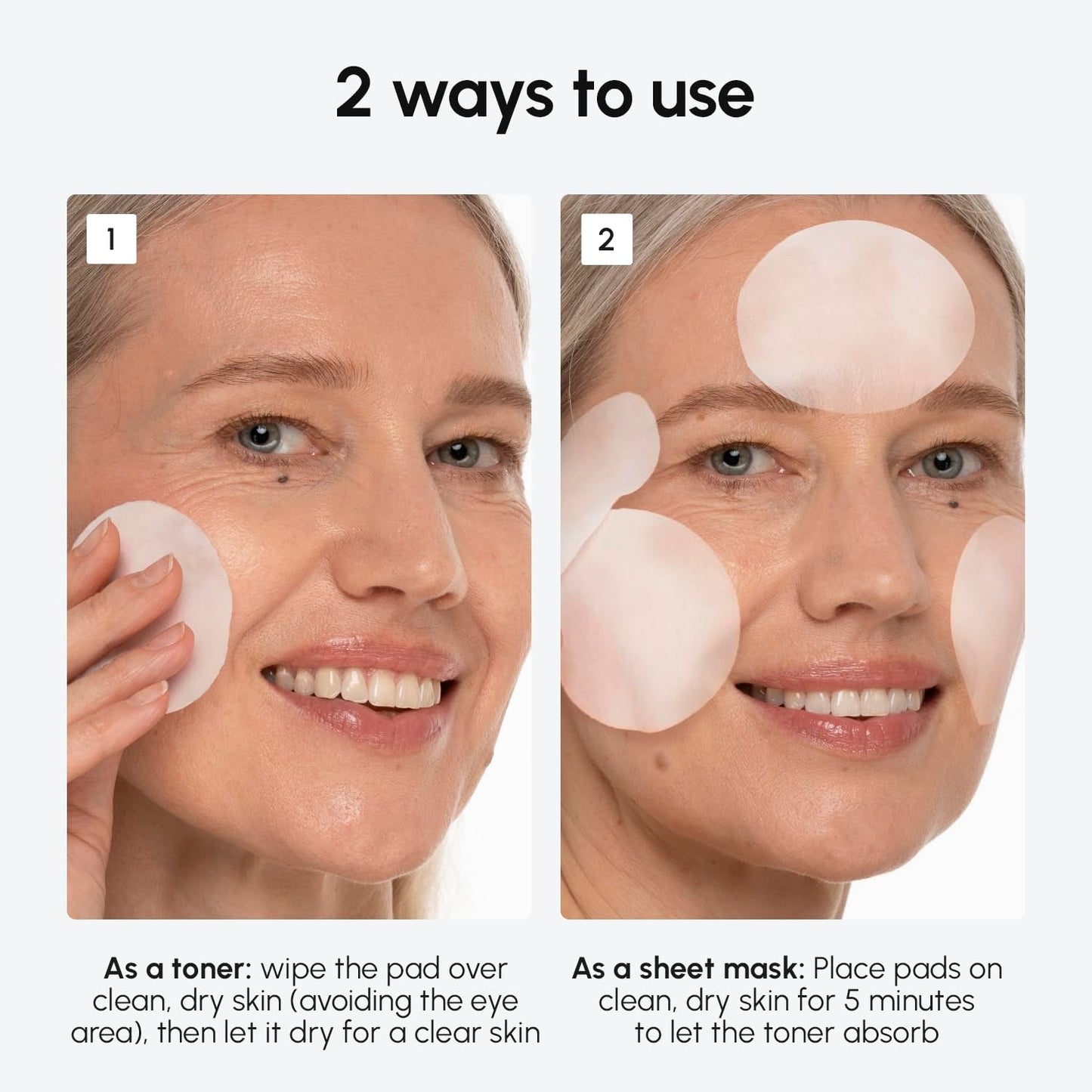 Glowing Skin Toner Pads with Collagen and Retinol
