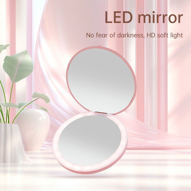 Compact Rechargeable LED Travel Makeup Mirror