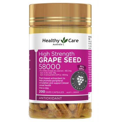 Powerful Grape Seed Extract 58000 Capsules - Anti Aging Supplement - Mycosmeticslondon