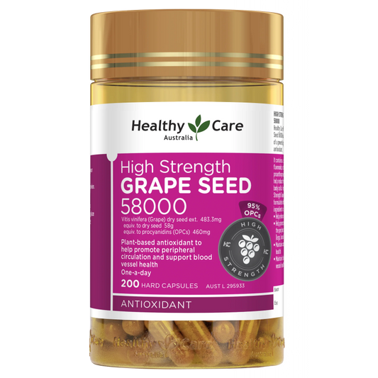Powerful Grape Seed Extract 58000 Capsules - Anti Aging Supplement - Mycosmeticslondon