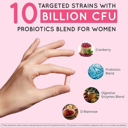 Natural Women's Probiotic for Vaginal Health & Digestion