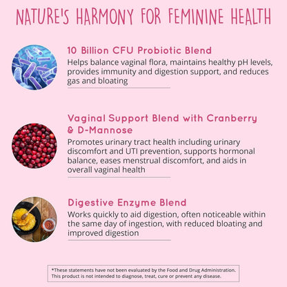 Natural Women's Probiotic for Vaginal Health & Digestion