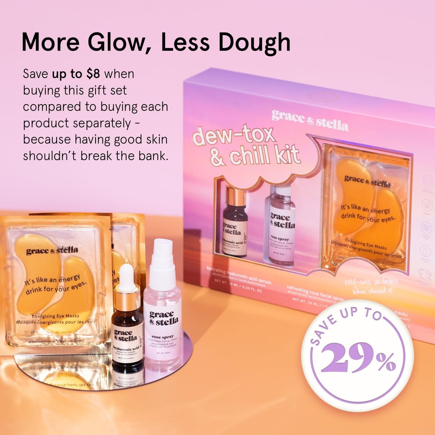 Relaxing Skincare Starter Kit with Masks & Hydrating Serum
