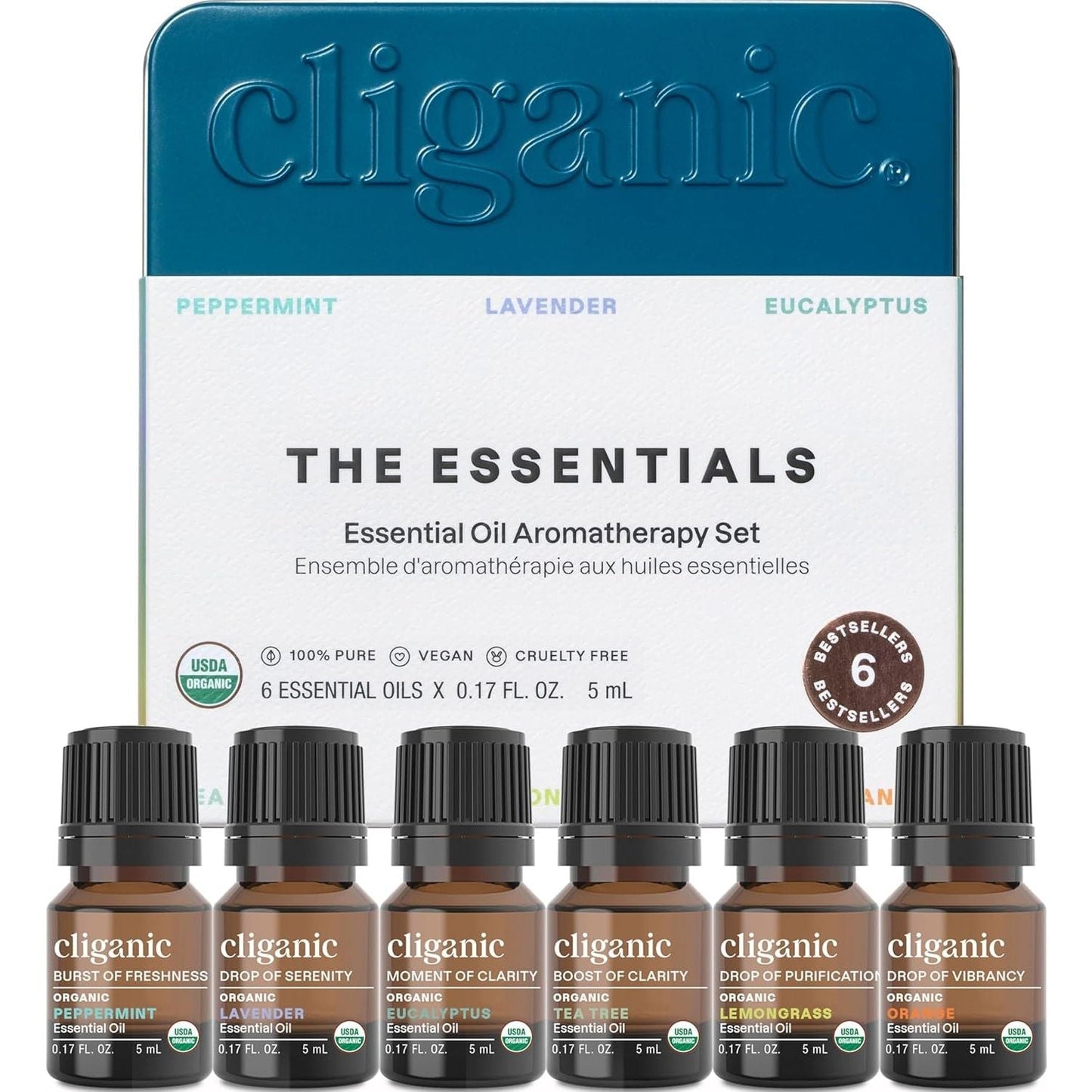 Natural Aromatherapy Essential Oil Starter Kit 6pc - Mycosmeticslondon