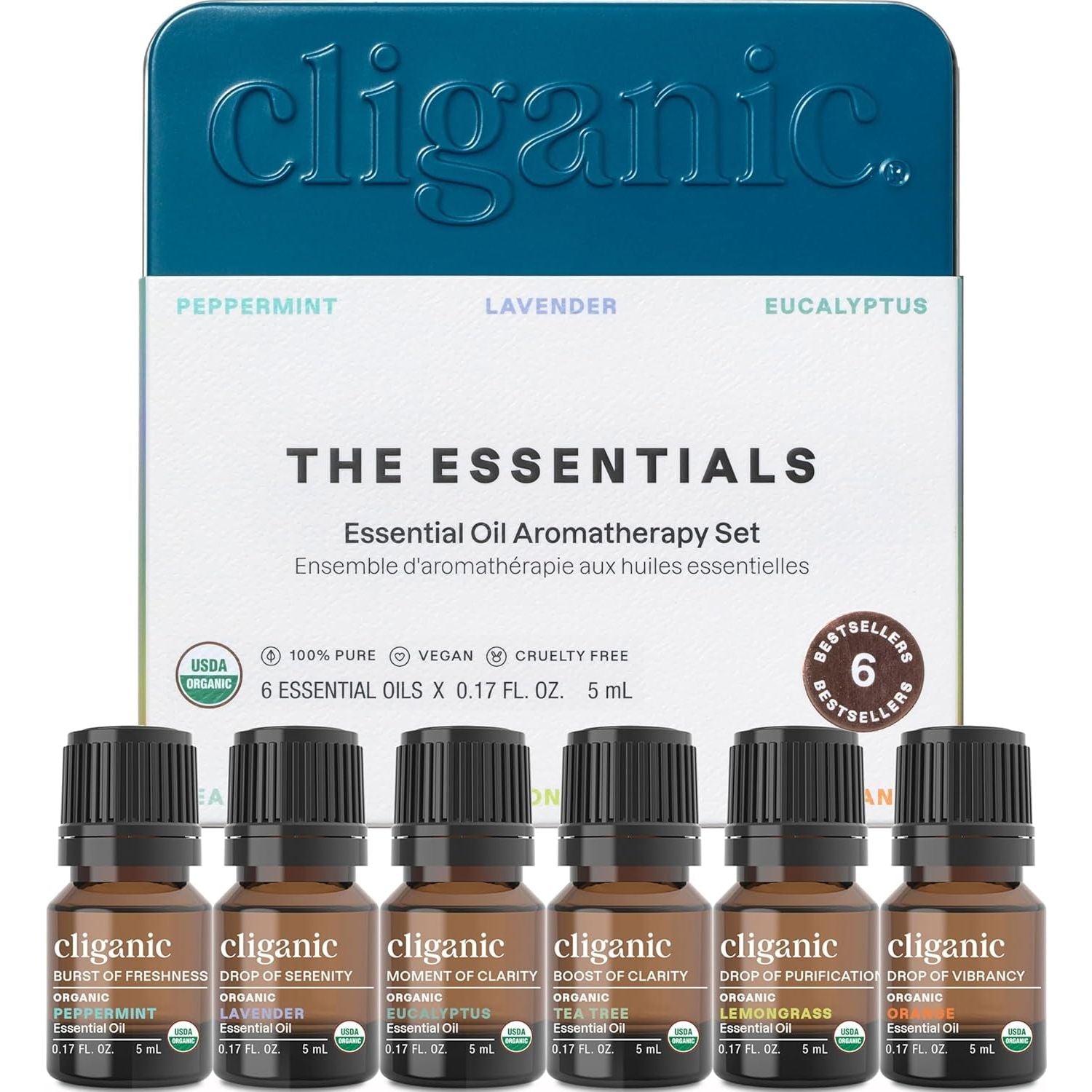 Natural Aromatherapy Essential Oil Starter Kit 6pc - Mycosmeticslondon