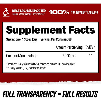 Pure Creatine Powder Supplement for Strength and Muscle