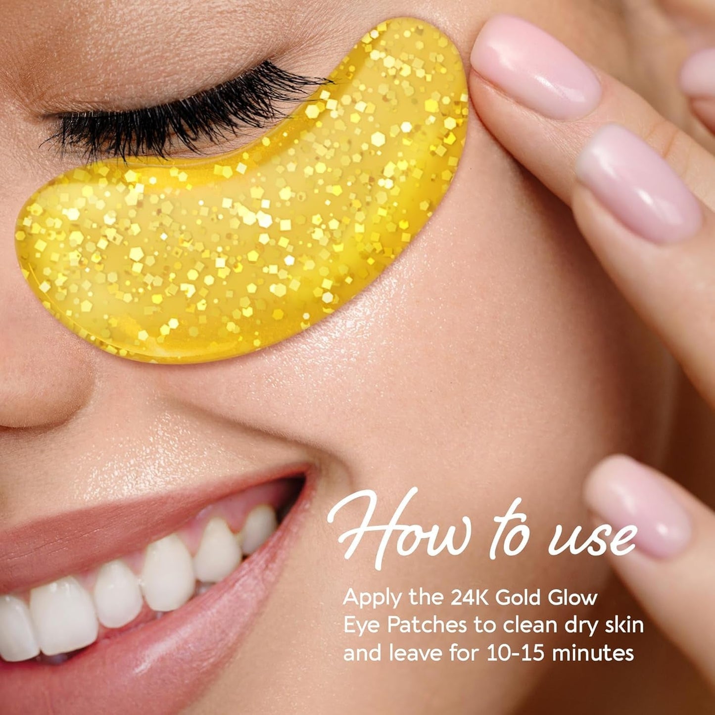 Luxury 24K Gold Eye Masks - 20 Pairs, Reduce Puffiness