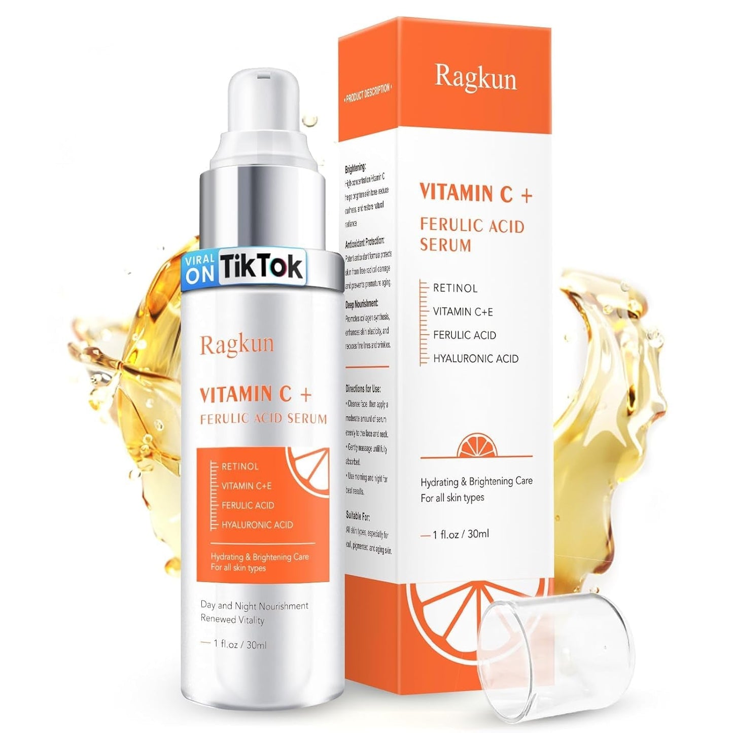 Natural Vitamin C Face Serum 20% - Anti Aging Moisturizer - Mycosmeticslondon