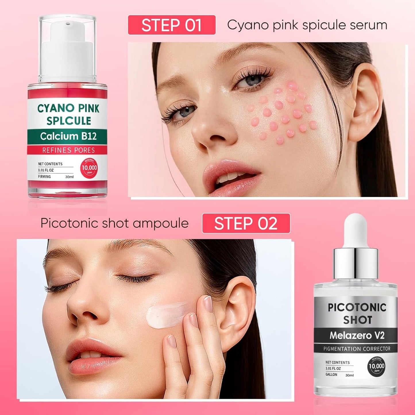 Glowing Skin Serum Duo Set, Pore Minimizing & Brightening