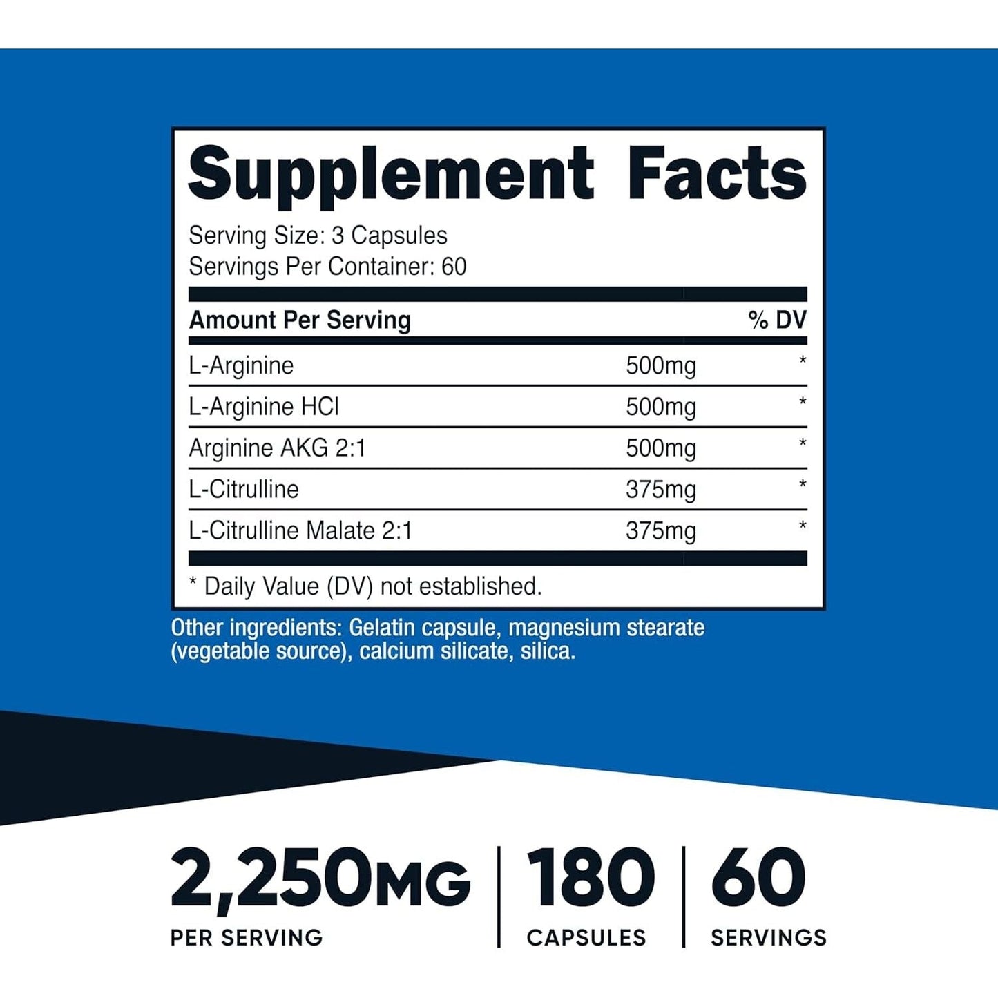 Maximum Strength Nitric Oxide Supplement 2250MG
