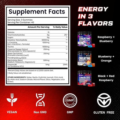 High Strength Sugar Free Creatine Gummy Supplements