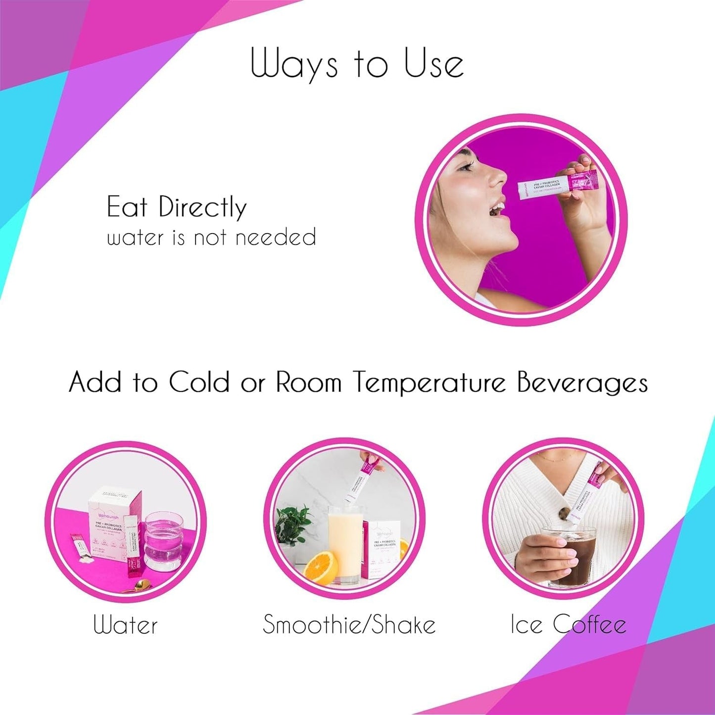 Natural Beauty Collagen Probiotic Supplement Sticks