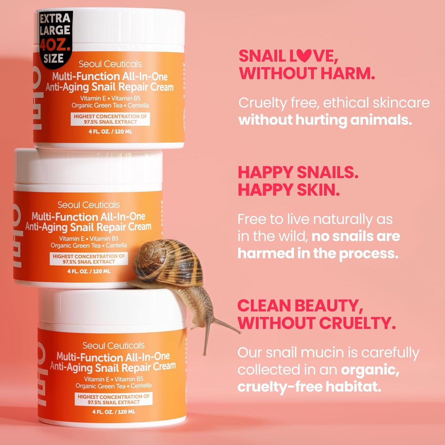 Natural Snail Moisturizing Cream 120ml Healthy Skin