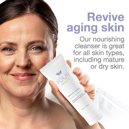 Natural Green Tea Face Cleanser - Soothing Moisturizing Wash