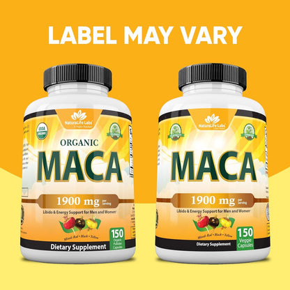 Premium Maca Root Supplement - 1900mg Vegan Energy Boost Capsules