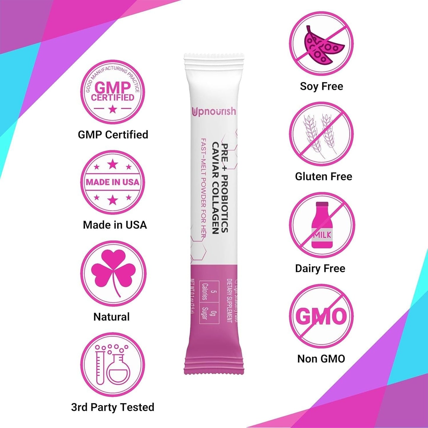 Natural Beauty Collagen Probiotic Supplement Sticks
