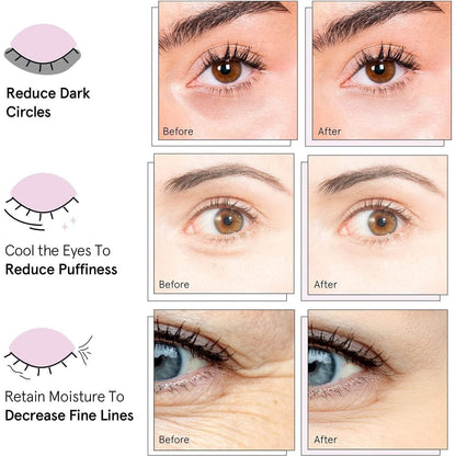 Reusable Collagen Eye Masks 72 Pairs Gold Pink Blue