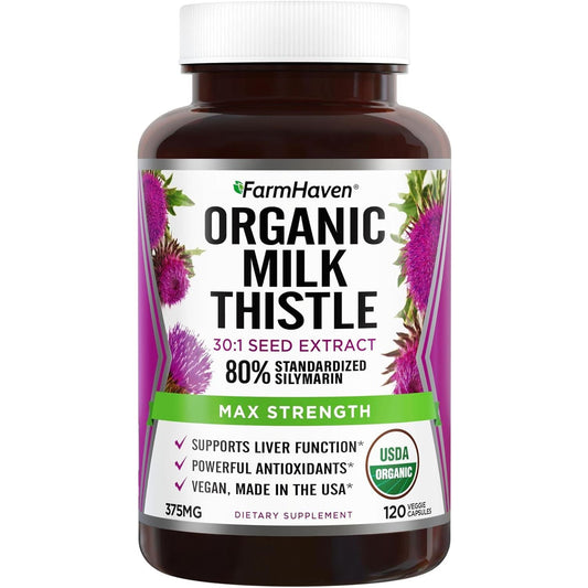 Natural Milk Thistle Supplement - 120 Capsules - Mycosmeticslondon