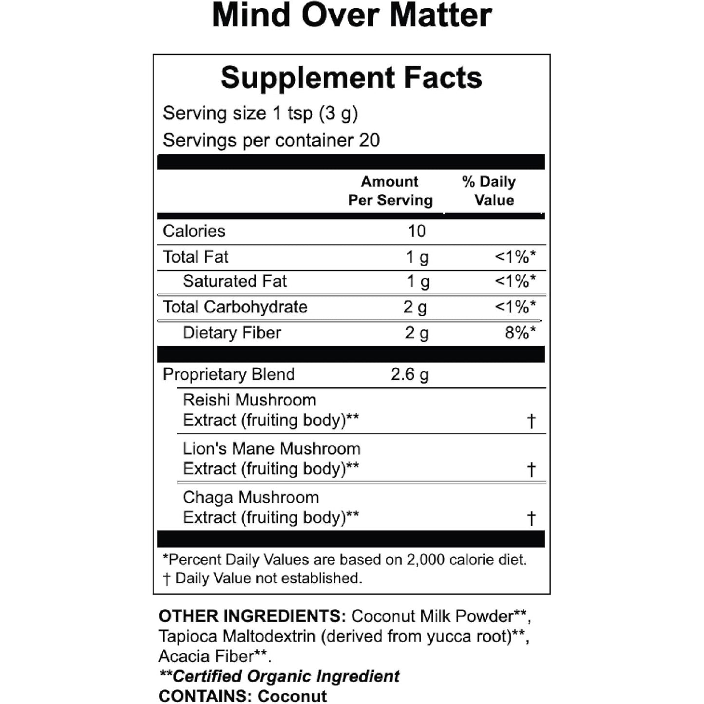 Natural Focus Mushroom Powder Supplement 60g