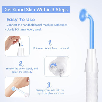 Compact Rechargeable Facial Massager - Blue