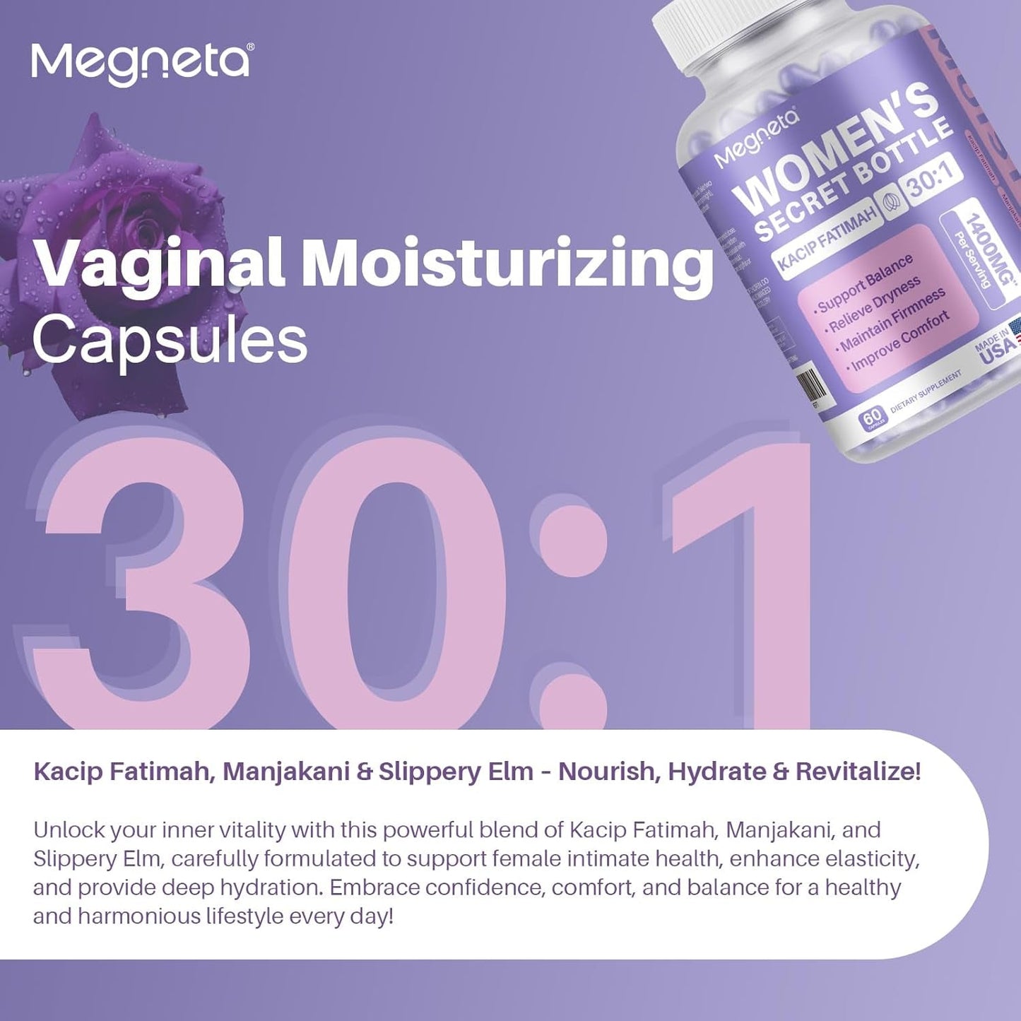 Natural Vaginal Moisturizer Capsules for Intimate Dryness Relief