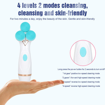 Rechargeable Facial Cleaning Brush Set with 3 Interchangeable Heads
