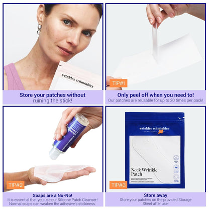 Smooth Neck Wrinkle Stickers - Reusable Silicone Patches