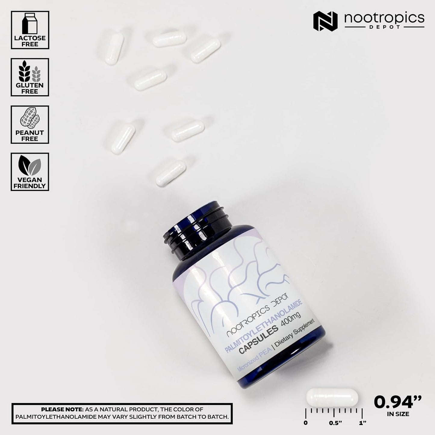 Natural Pain Relief Nerve Support Capsules 400mg