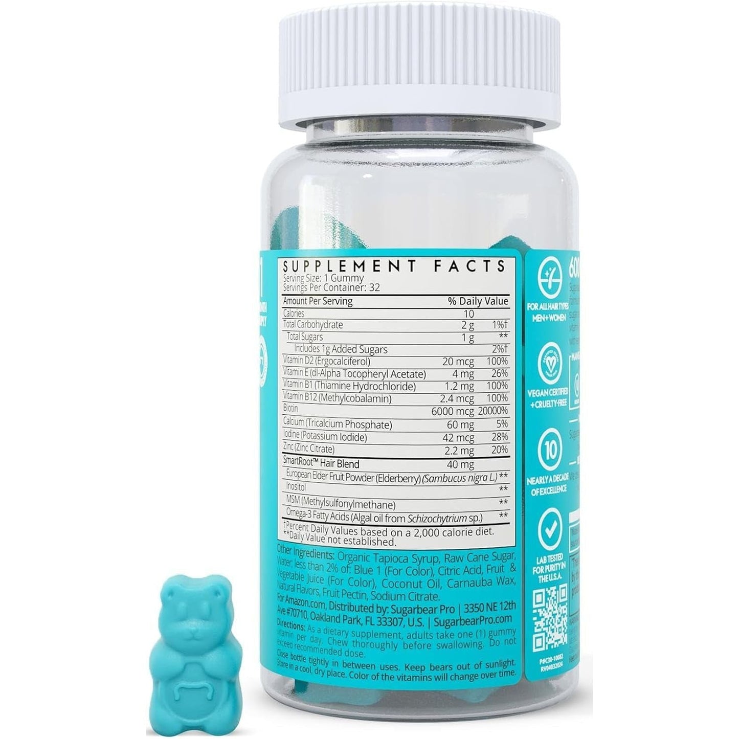 Strong Hair Growth Gummies with 6000mcg Biotin