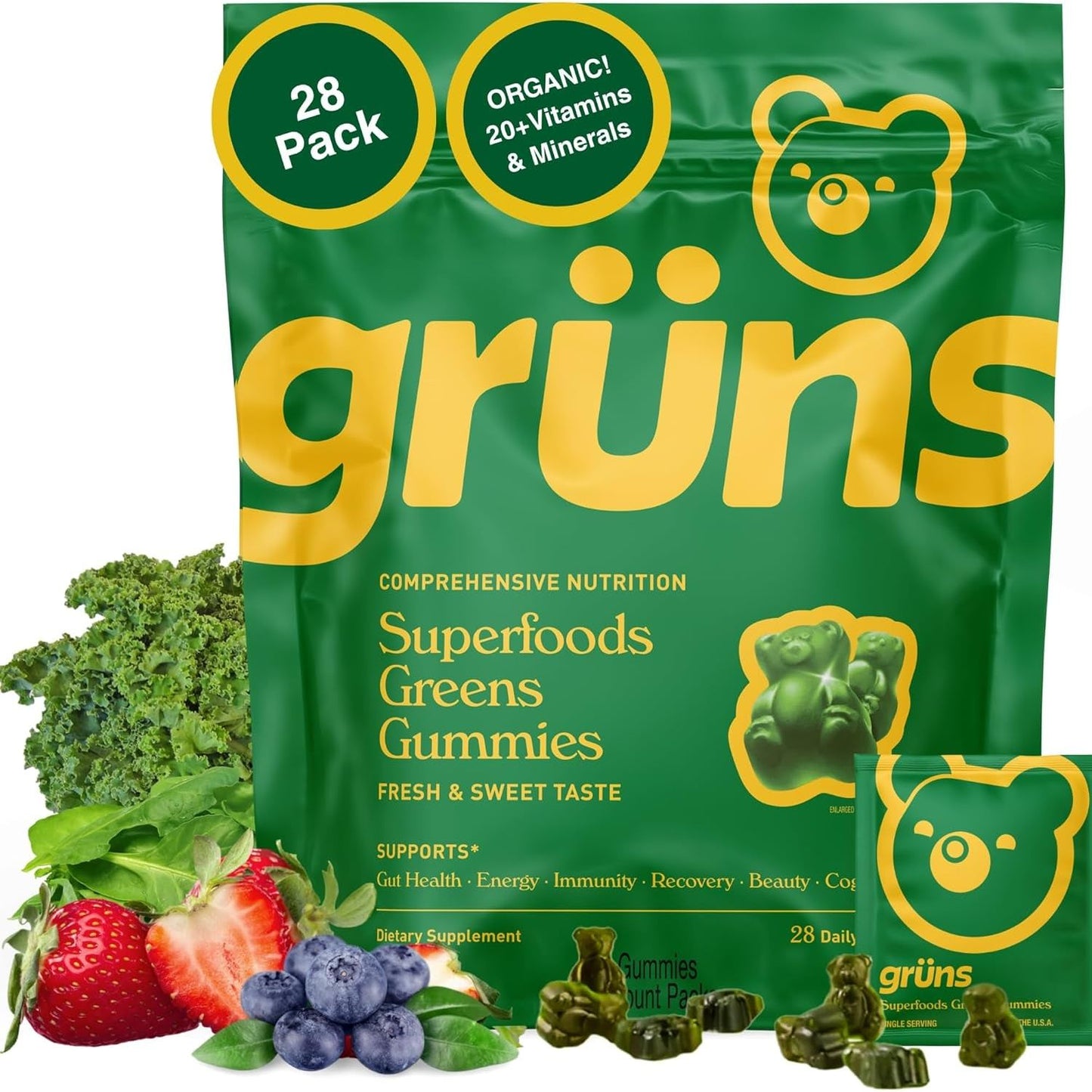 Delicious Green Superfood Gummy Vitamins - Mycosmeticslondon
