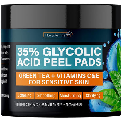 Glycolic Acid Skin Peel Pads - Exfoliate & Brighten - Mycosmeticslondon