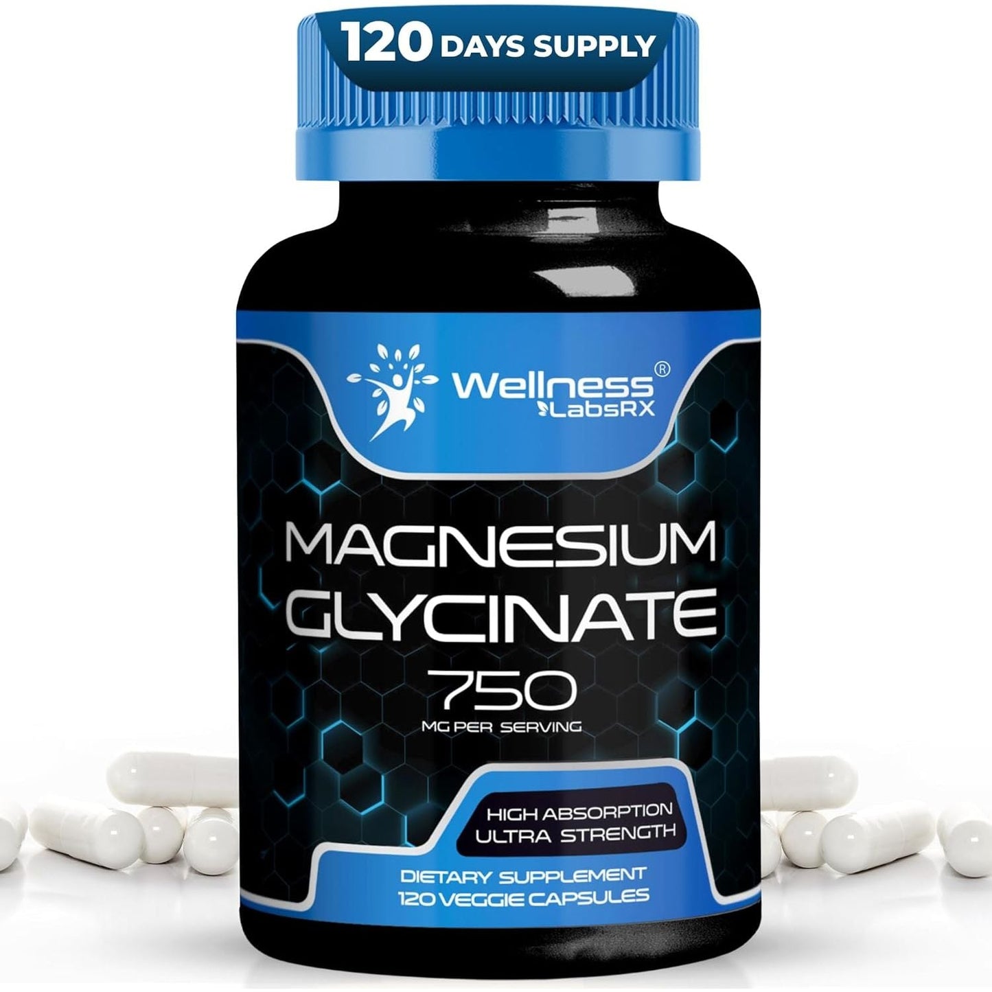 Relaxing Magnesium Supplement 750mg 120 Capsules - Mycosmeticslondon