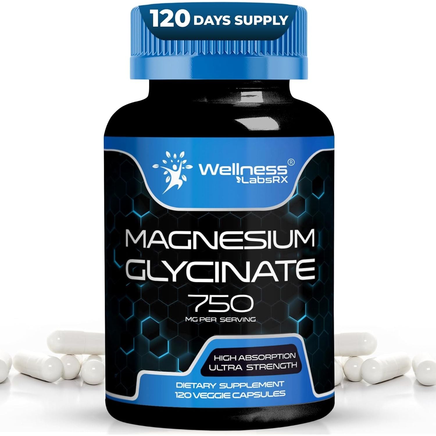 Relaxing Magnesium Supplement 750mg 120 Capsules - Mycosmeticslondon