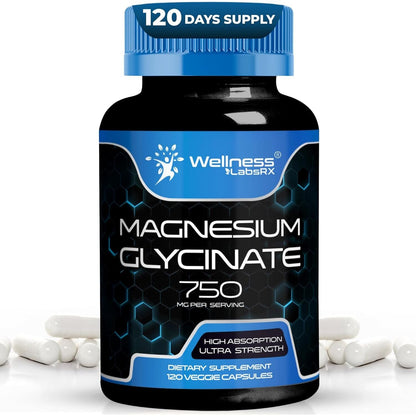 Relaxing Magnesium Supplement 750mg 120 Capsules - Mycosmeticslondon