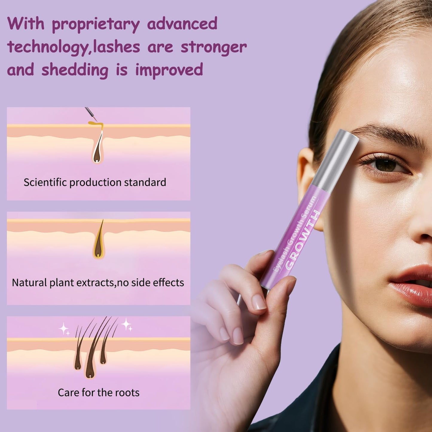 Natural Eyelash Growth Serum for Thicker Lashes