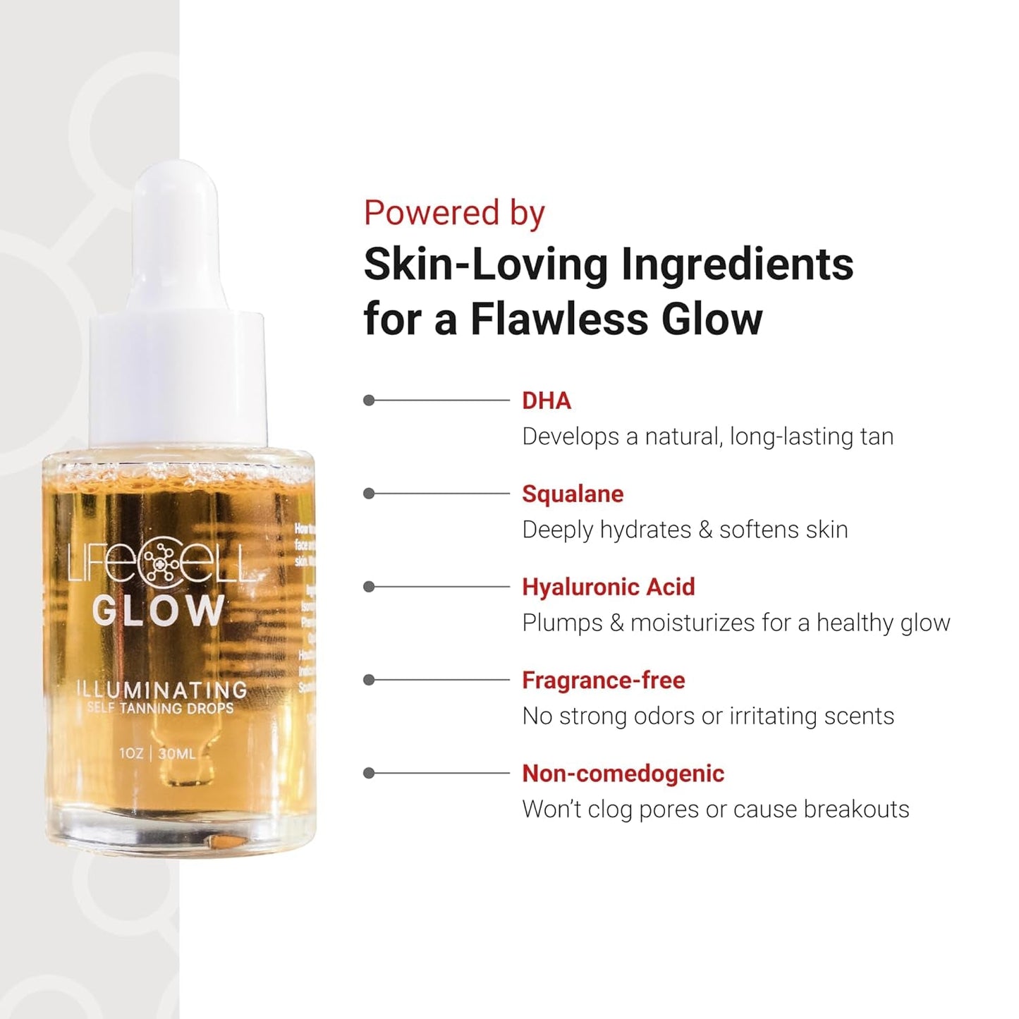 Natural Glow Self Tan Drops - 30ml Hydrating Facial Serum